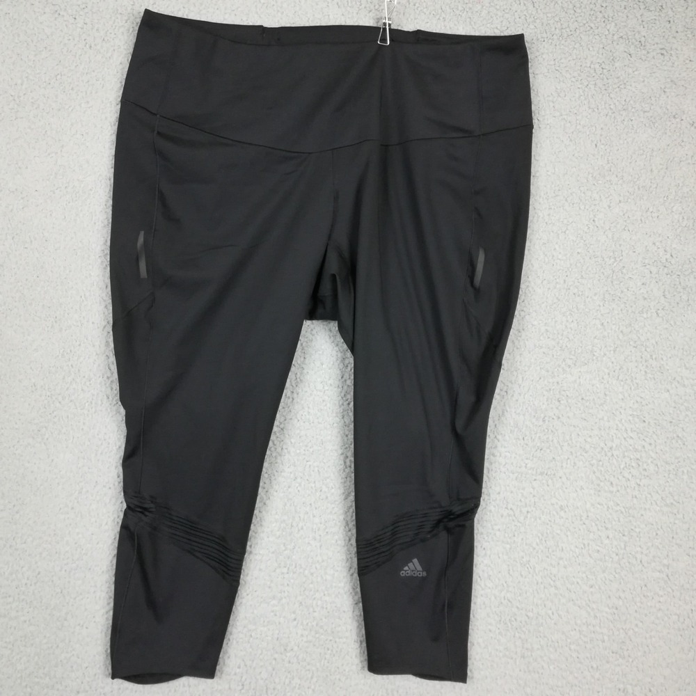 Adidas Womens Pants Aeroready How We Do Running‎ Tights Capri Black Plus 4X